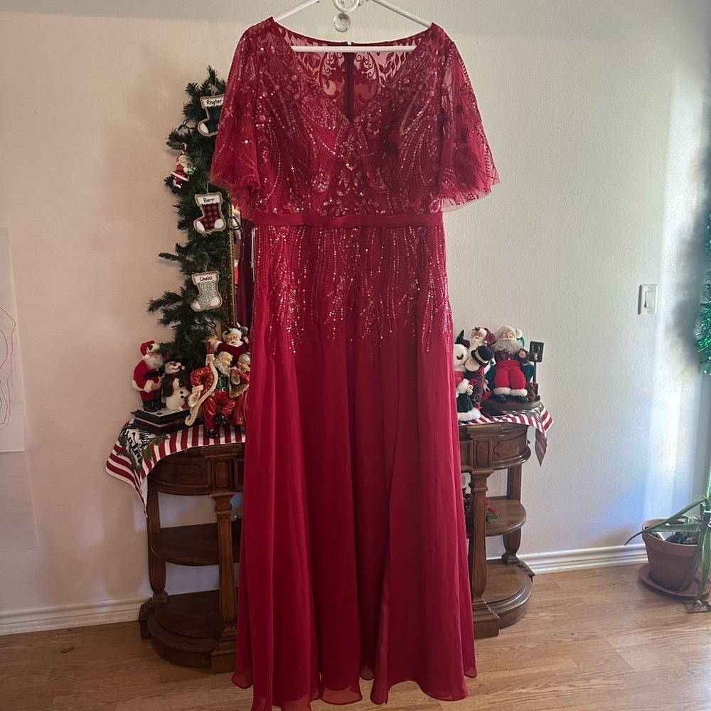 JJs House Red Sequin Maxi Dress